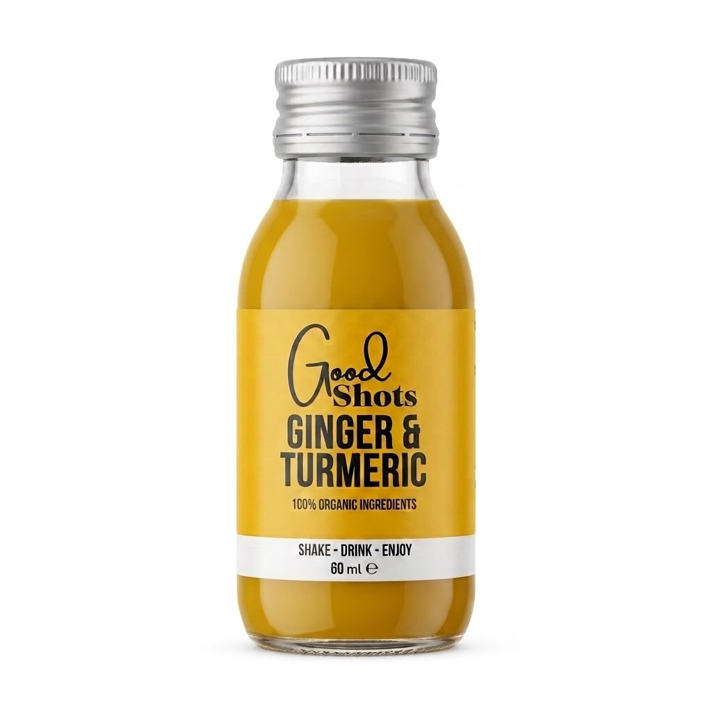Good Shots Ginger & Turmeric functional shot bottles, 12 pack