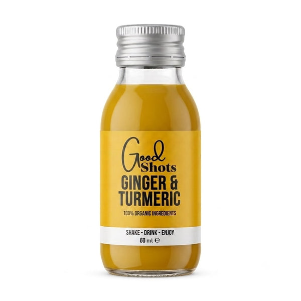 Good Shots Ginger & Turmeric functional shot bottles, 12 pack